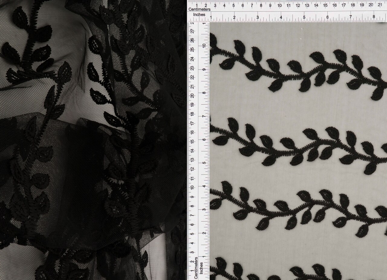 1 Yard Mesh Sequins Embroidery Stretch Fabric 58/60" Width, Polyester Spandex Blend